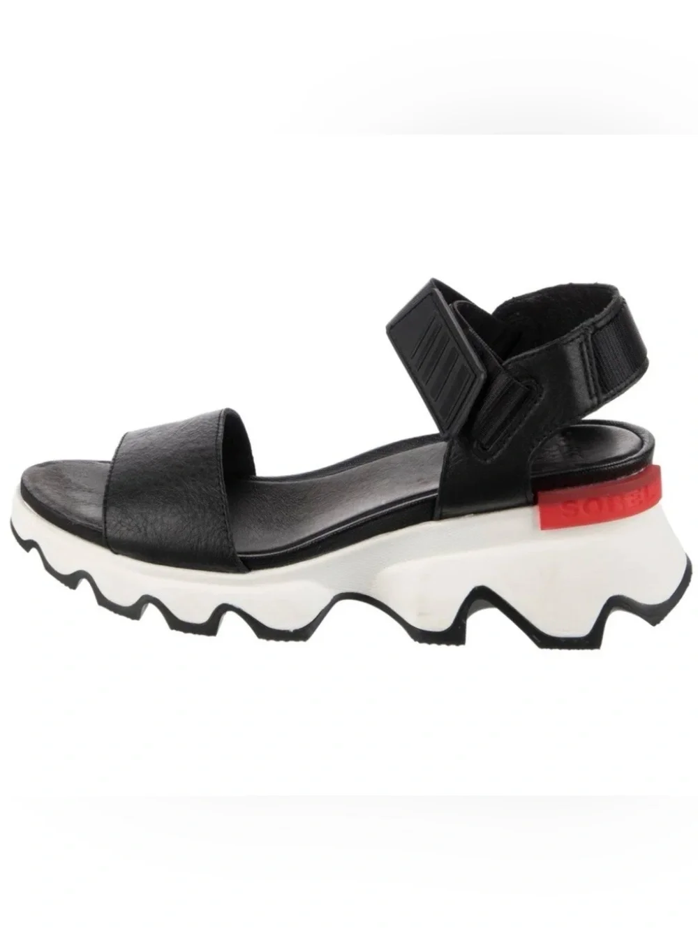 Sorel  Black Leather Platform Heels 2.75” Sandal